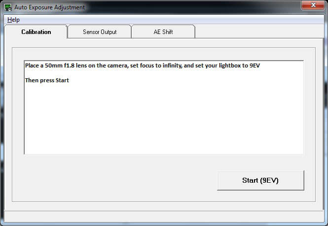 AE System Calibration Screen