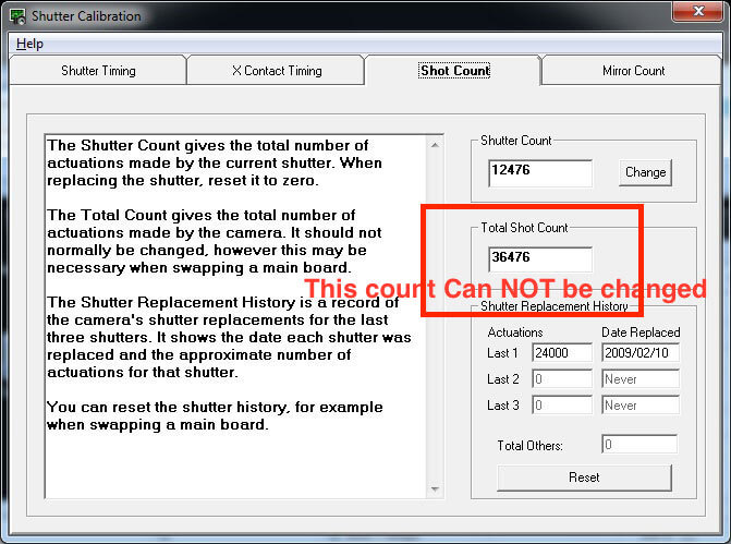 Shutter Count Screen
