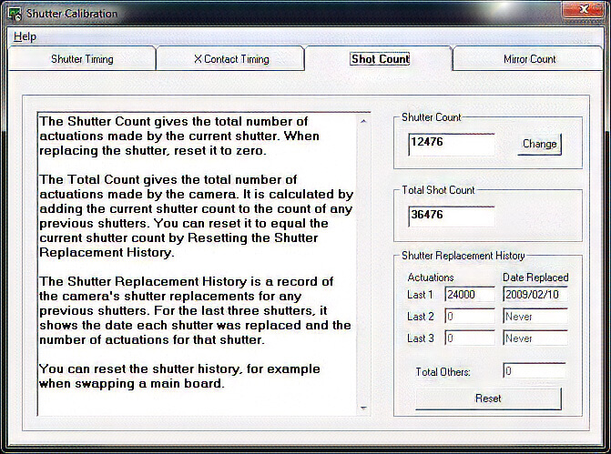 Shutter Count Screen